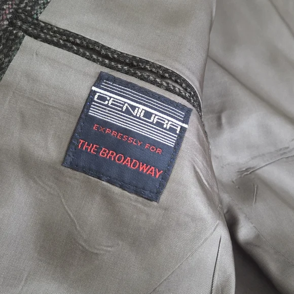 VTG 70s Centura The Broadway Wool Gray Houndstooth Blazer Sport Coat Jacket, 42R - Picture 12 of 16